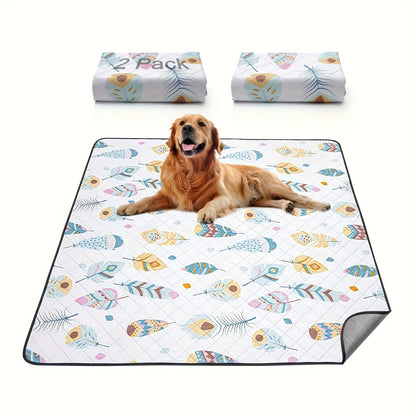 Washable Dog Pee Pads 2-Pack – Reusable Ultra-Absorbent Leak-Proof Whelping Pads with Non-Slip Backing, Machine Washable Puppy Training Pads for Playpen, Crate, Housebreaking & Travel