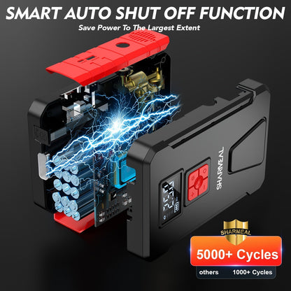 Portable Jump Starter 15000A-19000A Peak | 17-in-1 with 350PSI Air Compressor, 12V Car Battery Charger, LED Light, Digital Display – Emergency Kit for Cars, Trucks & SUVs