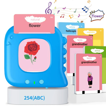 Talking Flash Cards for Preschoolers Ages 3-6 – 224 to 510 Words Language Learning Device, Speech Therapy Sensory Educational Toy for Autism, Boys & Girls, Blue Green Pink