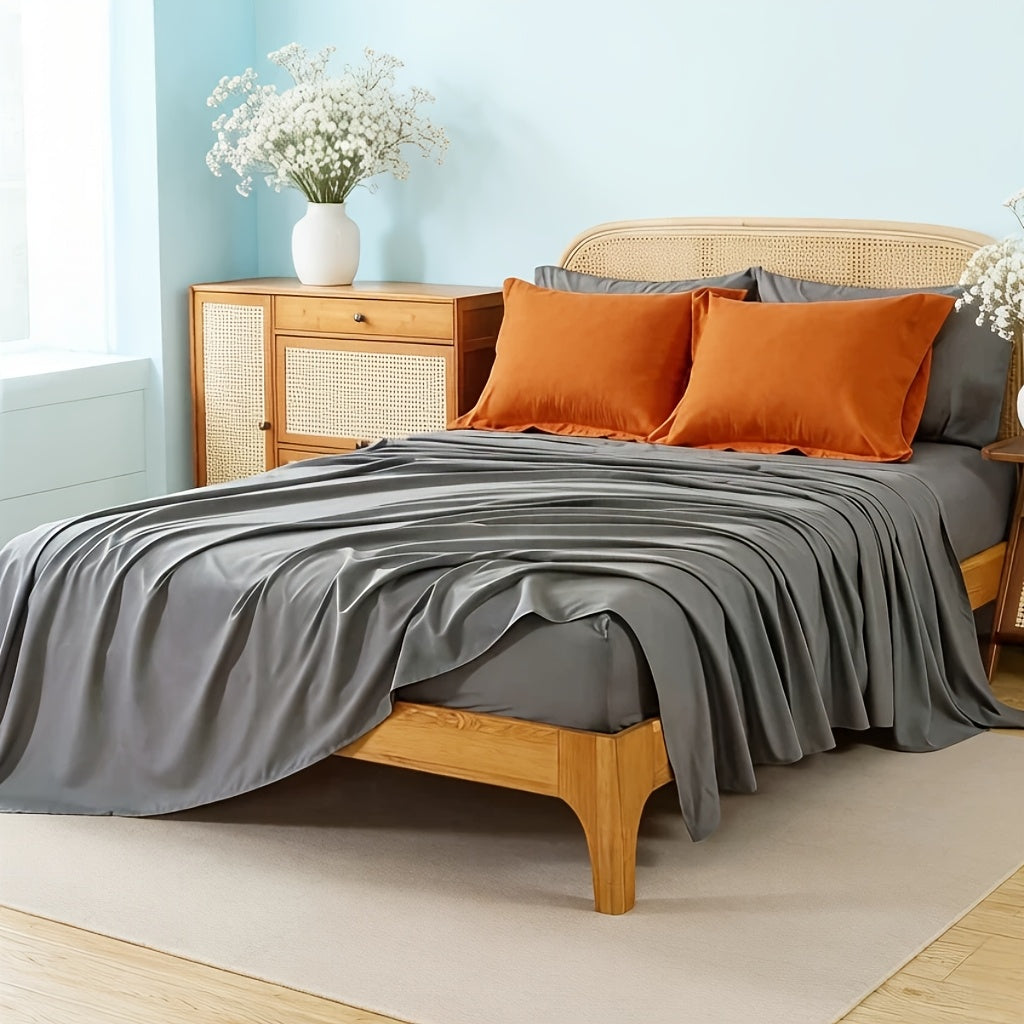 7 Piece Comforter Set Queen King Size – Soft Microfiber Pinch Pleated Bed in a Bag with Comforter, Fitted Sheet, Flat Sheet & 4 Pillowcases, All-Season Bedding Set for Home & Dorm