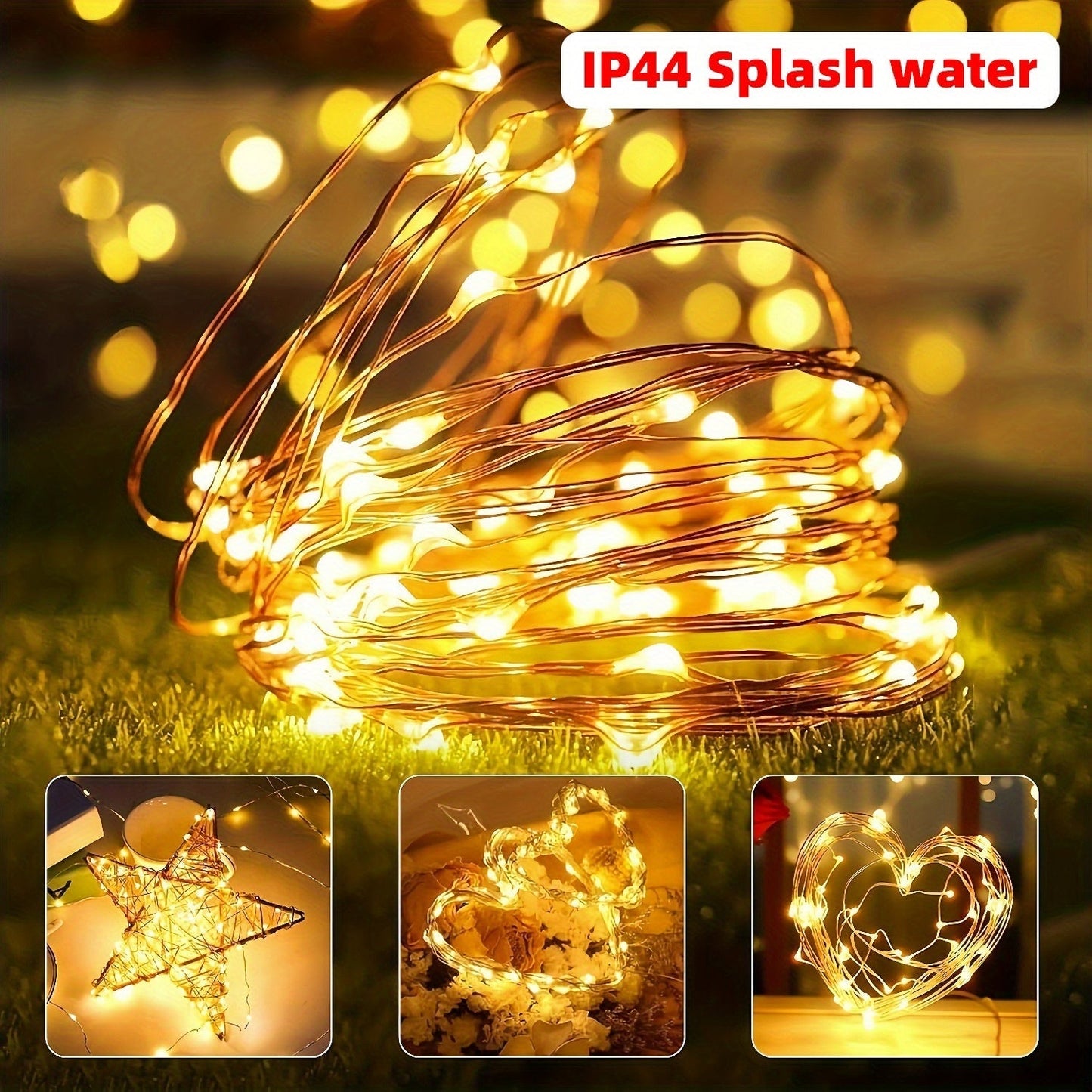 LED Fairy Lights Battery Operated 30/100 Pack – 6.5ft 20 LED Silver Wire Firefly String Lights for Wedding, Christmas, Halloween, Bedroom, Party Table Centerpieces & DIY Crafts Decor