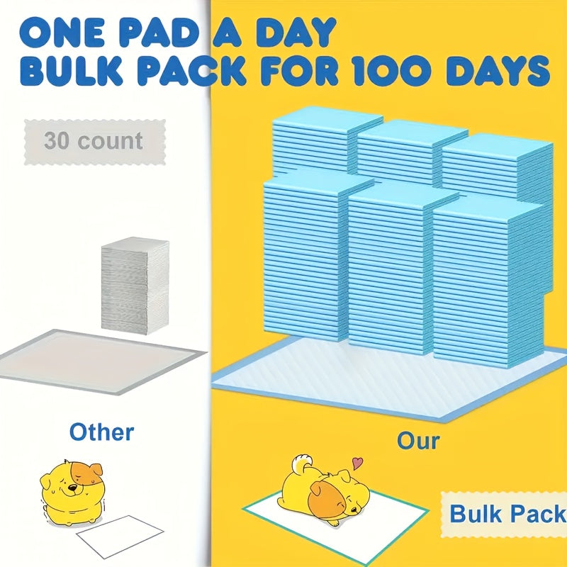 Super Absorbent Pet Pee Pads 23.62" x 23.62" – Bulk 50 to 400 Count Leak-Proof Disposable Training Pads for Dogs, Puppies, Cats & Rabbits, Odor Control, Great Value Pack