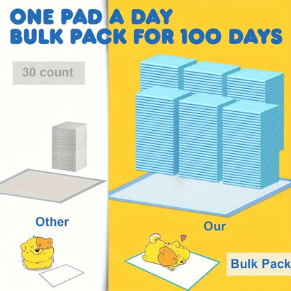 Super Absorbent Pet Pee Pads 23.62" x 23.62" – Bulk 50 to 400 Count Leak-Proof Disposable Training Pads for Dogs, Puppies, Cats & Rabbits, Odor Control, Great Value Pack