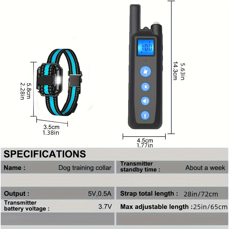 Dog Training Collar with Remote – Vibration & Sound Modes, Adjustable Nylon Strap for Small to Large Dogs, 1 Remote Controls 1, 2, or 3 Dogs