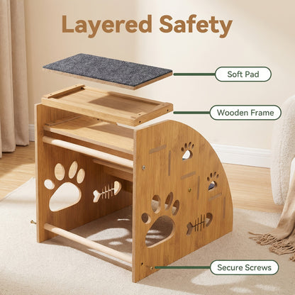 Pet Stairs for Dogs & Cats – Non-Slip 3 or 4 Step Staircase with Safety Railings for Bed & Sofa, Compact Ramp Design, 15 Inches High, for Small & Medium Dogs and Cats