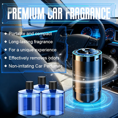 Smart Car Aromatherapy Diffuser – Adjustable Scent Strength, Eliminates Car Odors, Long-Lasting Freshness, Includes Essential Oil Bottles (Ocean or Cologne), Stylish Car Air Freshener Gift
