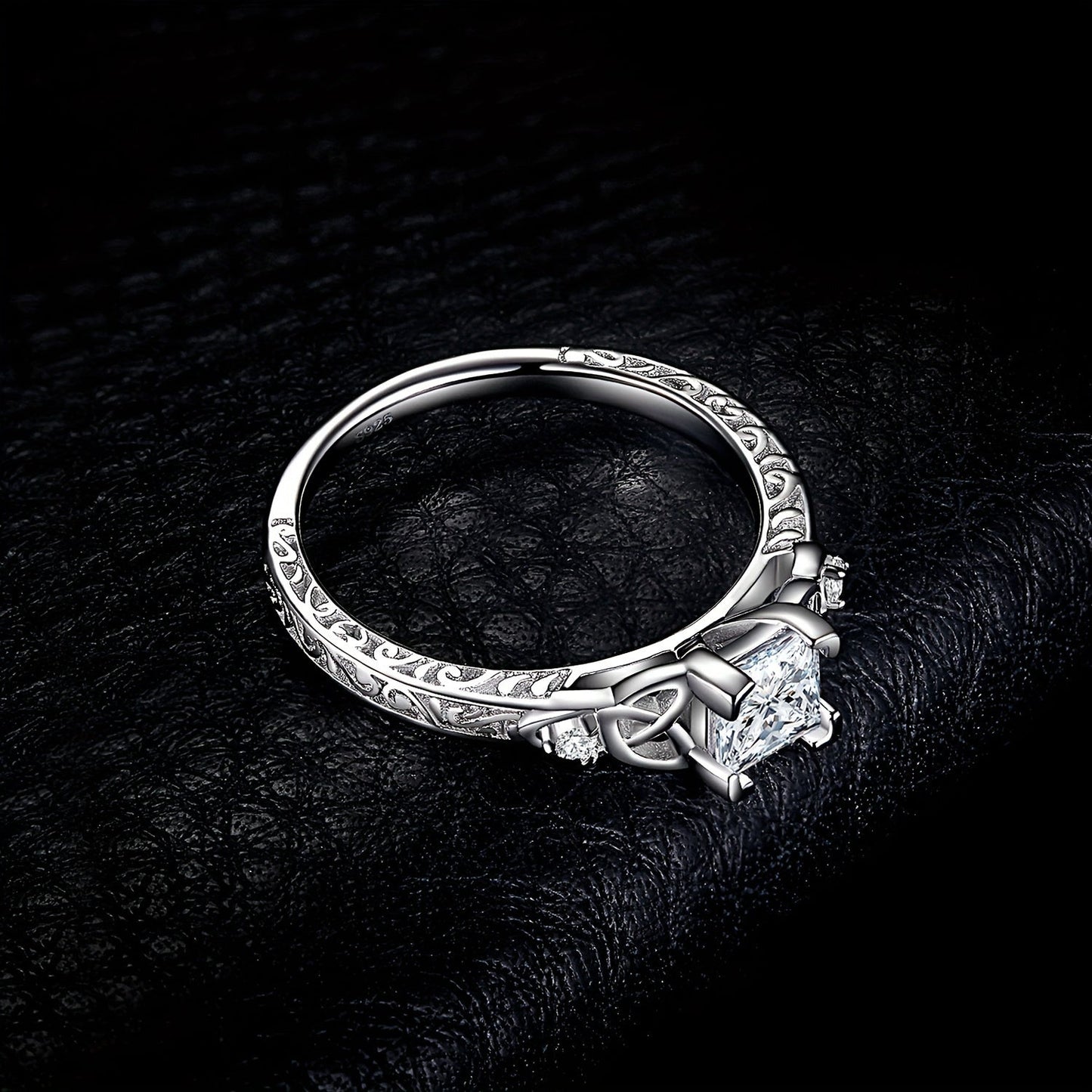 Princess Cut CZ Engagement Ring 925 Sterling Silver Platinum Plated – Cubic Zirconia Bridal Band Women Sizes 4-12, Silver Yellow Rose Gold, Wedding Promise Ring Gift Box