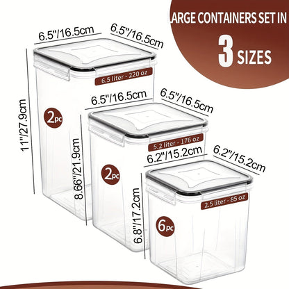Airtight Food Storage Containers with Lids 10 Pack Set – BPA Free Cereal & Pantry Organizer for Flour Sugar Rice, Includes Measuring Cup, Labels & Marker