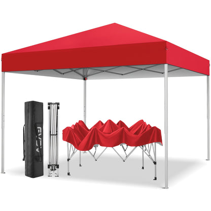 10x10 Pop Up Canopy Tent UPF 50+ Heavy Duty Steel Frame 3 Height Settings Waterproof Instant Canopy with Carry Bag for Backyard Patio Beach Camping Party Market Space Gray Black Blue Red Dark Gray Forest Green