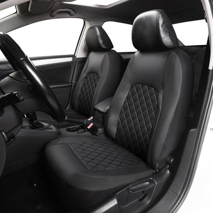 Universal Car Seat Covers Full Set Faux Leather – 5-Seat Front & Rear Bench for SUV, Truck, Jeep & BMW, Fits 40/60 & 50/50 Split, Headrest & Seatbelt Compatible, Scratch-Proof