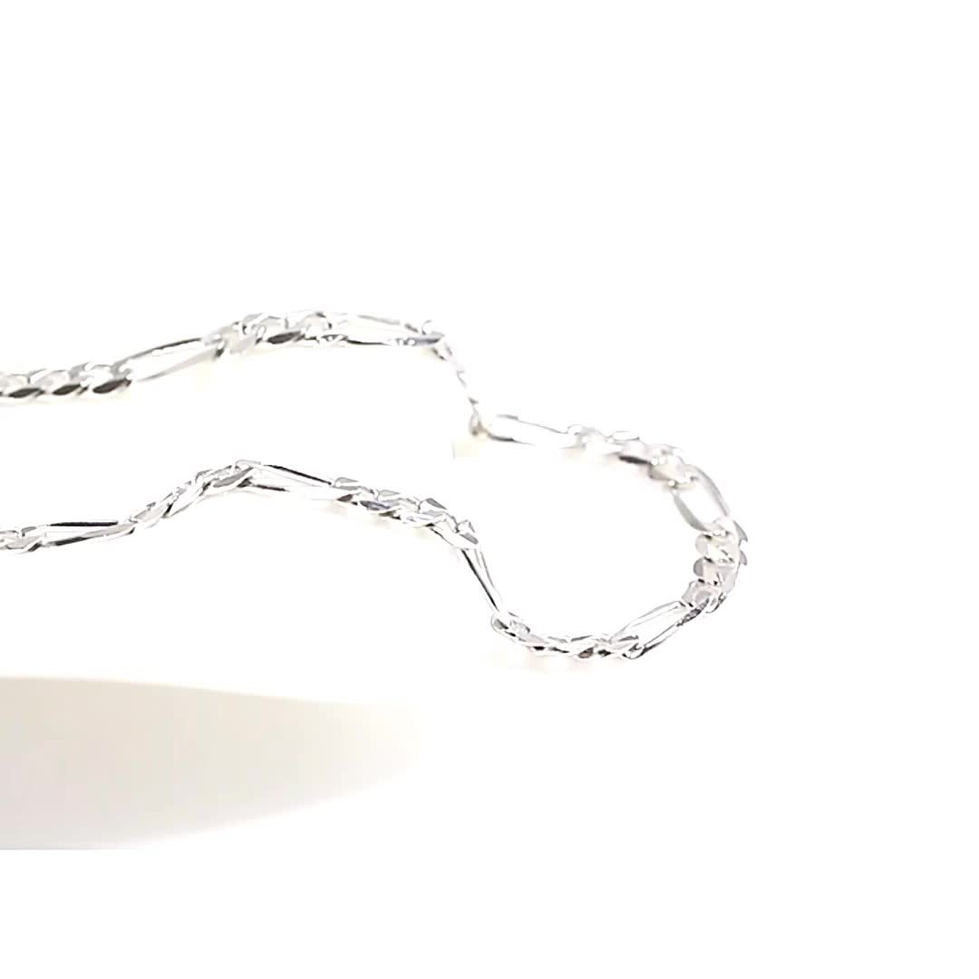 925 Sterling Silver Figaro Necklace 8mm Wide – Italian Chain Design, Minimalist Fashion Jewelry, Perfect Gift for Women & Men, 18 to 24 Inches Available