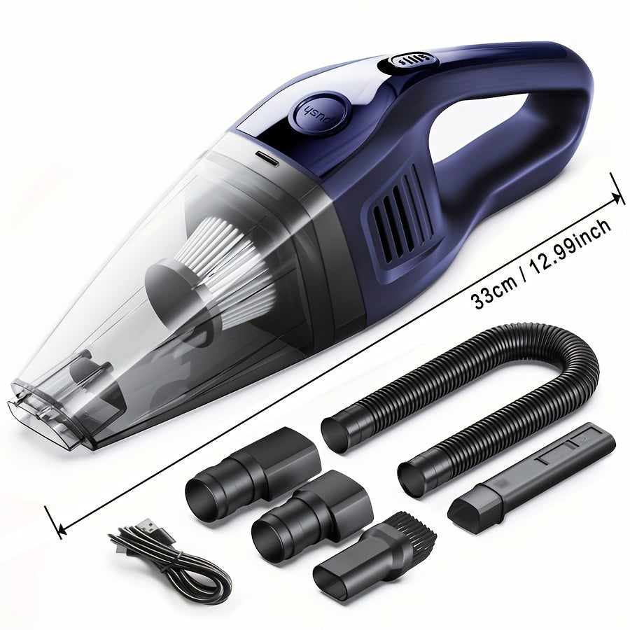 Cordless Rechargeable Handheld Vacuum Cleaner – 6KPa Strong Suction, Quiet 40dB, Portable Mini Vacuum for Pet Hair, Car, Keyboard, Office & Home Cleaning with Crevice Tool