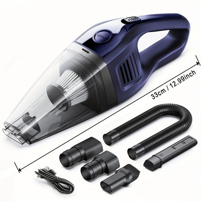 Cordless Rechargeable Handheld Vacuum Cleaner – 6KPa Strong Suction, Quiet 40dB, Portable Mini Vacuum for Pet Hair, Car, Keyboard, Office & Home Cleaning with Crevice Tool