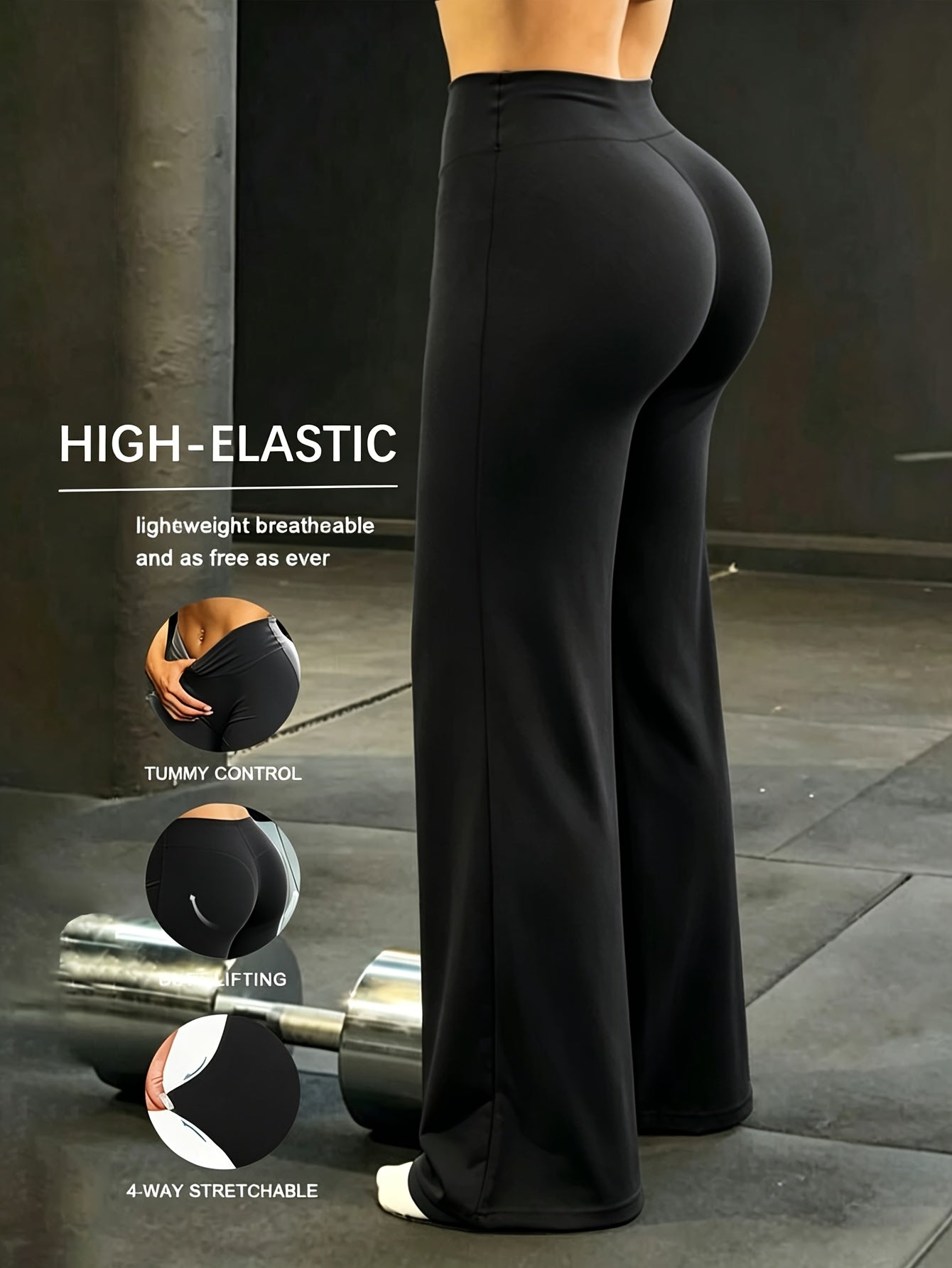 Women's High-Waist Wide-Leg Pants Quick-Dry Loose Fit Elastic Waistband - Casual French Style Summer Spring Long Pants S-XL
