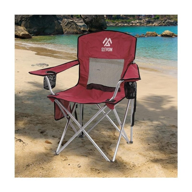 Folding Camping Chair with Tilting Canopy Sunshade – 225LBS Capacity, 22.8" Wide Seat, Mesh Cup Holder & Carry Bag, Portable Beach Lawn Chair for Camping, Hiking & Outdoor Events – 9 Color Options
