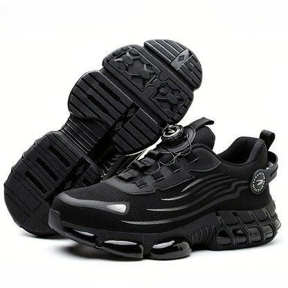 Steel Toe Work Shoes for Men Slip Resistant Safety Boots Breathable Composite Toe Sneakers Abrasion Resistant Construction Work Boots Black Dark Gray US 6-11