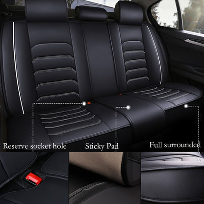 Faux Leather Car Seat Covers 5-Seat Full Set – Waterproof 360° All-Weather Protection, Soft Foam Padding, Non-Slip Grip, Universal Fit for Cars Trucks Sedans SUVs, 6 Colors Available