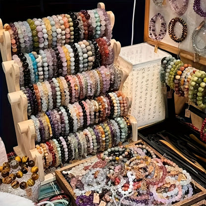 30-Piece Bohemian Handmade Glass Cracked Bead Bracelet Set for Women – Colorful Stackable Boho Bracelets for Vacation, Parties & Daily Wear, Random Gift for Family & Friends