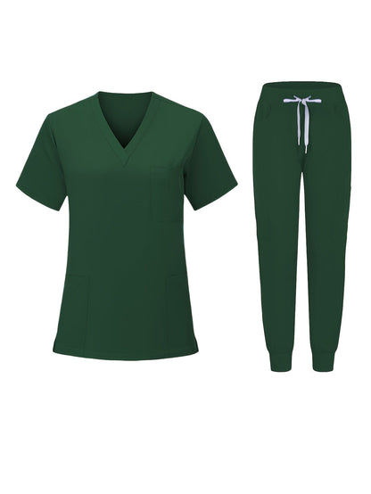 Unisex Medical Scrubs Set – Breathable Quick-Dry V-Neck Top & Drawstring Jogger Pants, Nursing Uniform for Women & Men, 7 Colors, Sizes S-XXL, Ideal for Hospitals, Dental Clinics & Veterinary Work