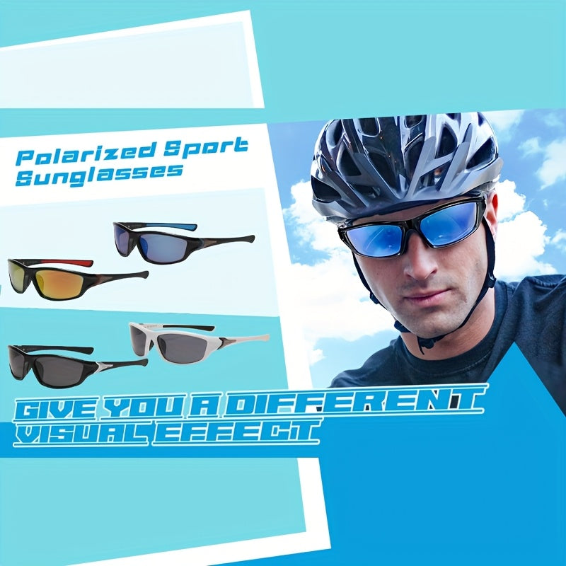 4 Pairs Sports Sunglasses UV400 for Men & Women – Ultralight PC Frame Full Lens Protection for Cycling, Running, Rock Climbing, Fishing & Outdoor Travel, Bulk Value Pack