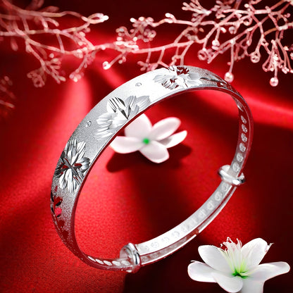 925 Sterling Silver Adjustable Push-Pull Bracelet for Women – Elegant Sliding Clasp Bangle in Silver & Gold, Perfect Gift for Mom, Mother's Day, Birthday & Anniversary