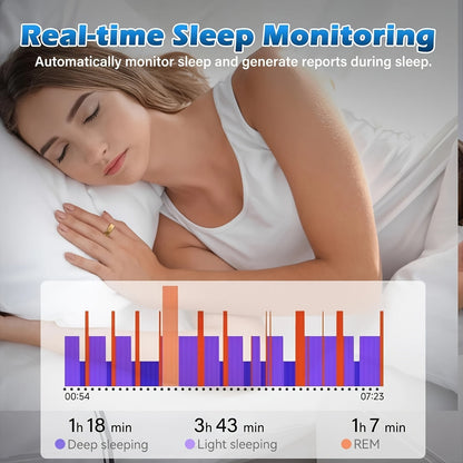 Smart Ring for Women & Men – IP68 Waterproof Fitness Tracker with Sleep Tracking, Step Counter, Exercise Monitoring & Camera Control, Lightweight Health Ring Compatible with iPhone & Android