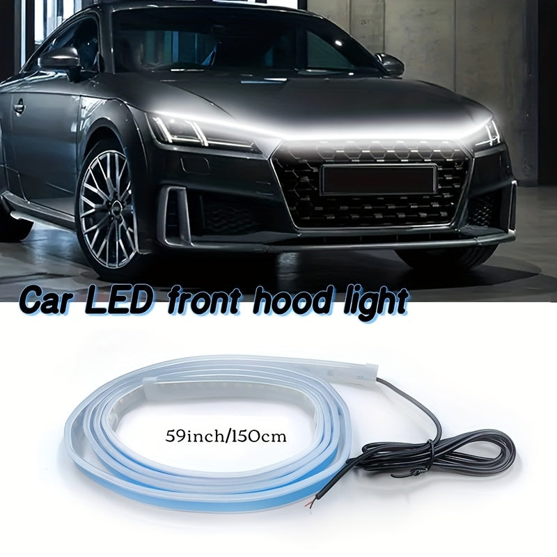 70 Inch LED Engine Bay Light Strip White High Brightness 2000-3000 Lumens Auto Welcome Mode Steering Effect 12V Hardwire for Cars SUVs - Under Hood Ambient Lighting