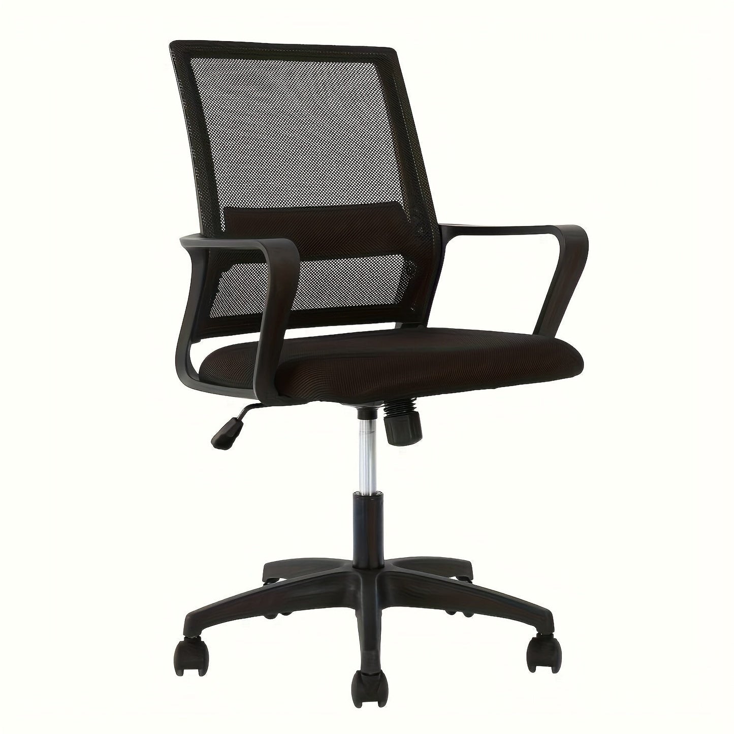 Mid-Back Mesh Ergonomic Office Chair 360° Swivel 5-Wheel Base Lumbar Support Computer Desk Chair for Home Office - 250 LBS Capacity in Black Grey Blue White Pink