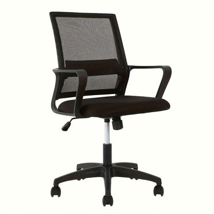 Mid-Back Mesh Ergonomic Office Chair 360° Swivel 5-Wheel Base Lumbar Support Computer Desk Chair for Home Office - 250 LBS Capacity in Black Grey Blue White Pink