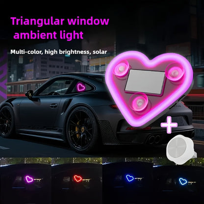 Car Interior LED Mood Lights – Heart & Flower Shaped Neon Ambient Light, USB Powered, Cute Car Window Decoration for Women Girls, Valentine's Day Car Accessories | Velora