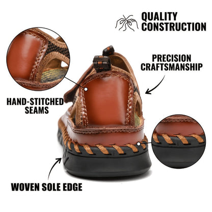 Men's Closed Toe Fisherman Sandals – Handmade Breathable Water Shoes, Non-Slip Anti-Collision Outdoor Hiking Athletic Beach Sandals for Summer | Velora