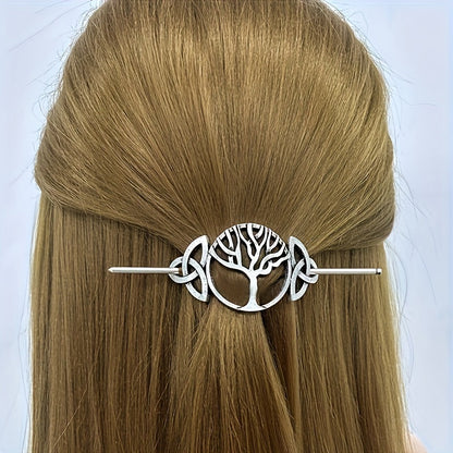 7PCS Viking Celtic Tree of Life Hair Clips Set – Vintage Norse Boho Slide Rail Hair Accessories for Women & Girls, Jewelry Gift