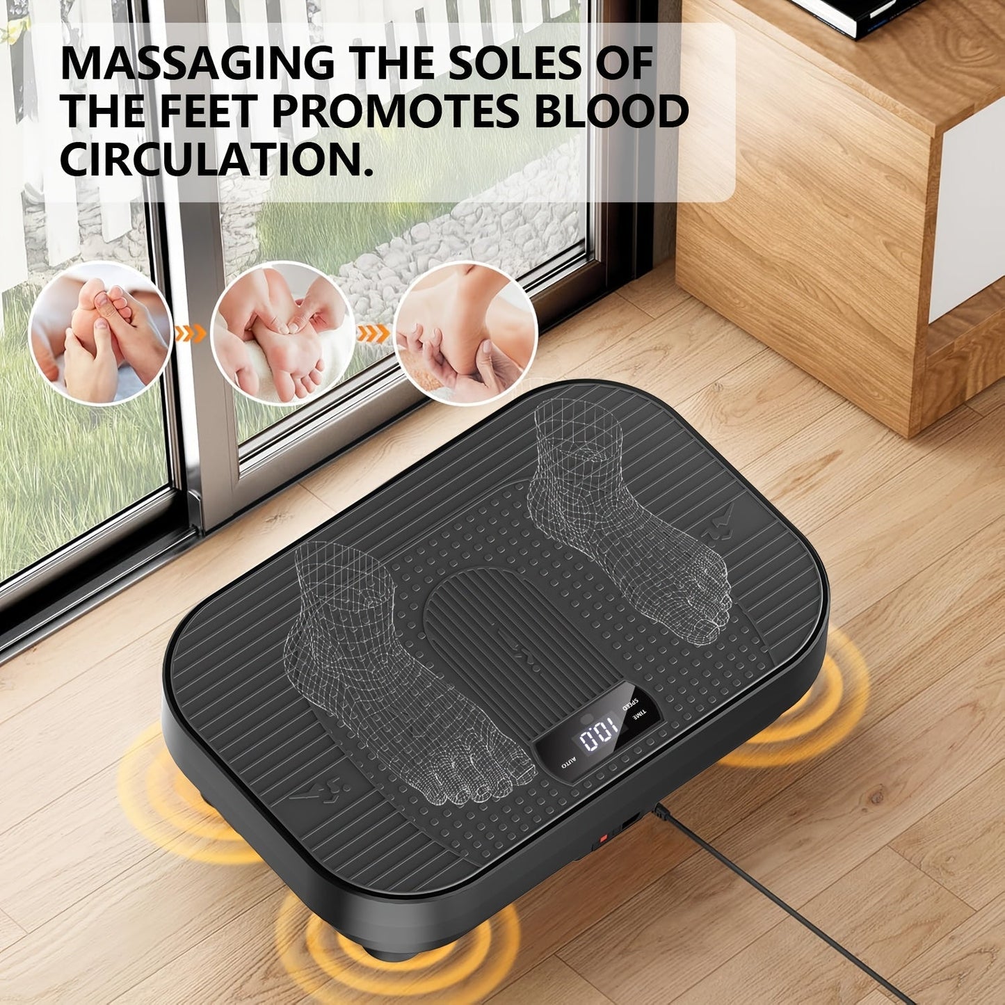 Vibration Plate Exercise Machine for Weight Loss & Lymphatic Drainage – Full Body Workout Platform with 99-200 Speed Levels, Quiet Motor, Portable Home Gym, Muscle Toning, 330 lbs Capacity