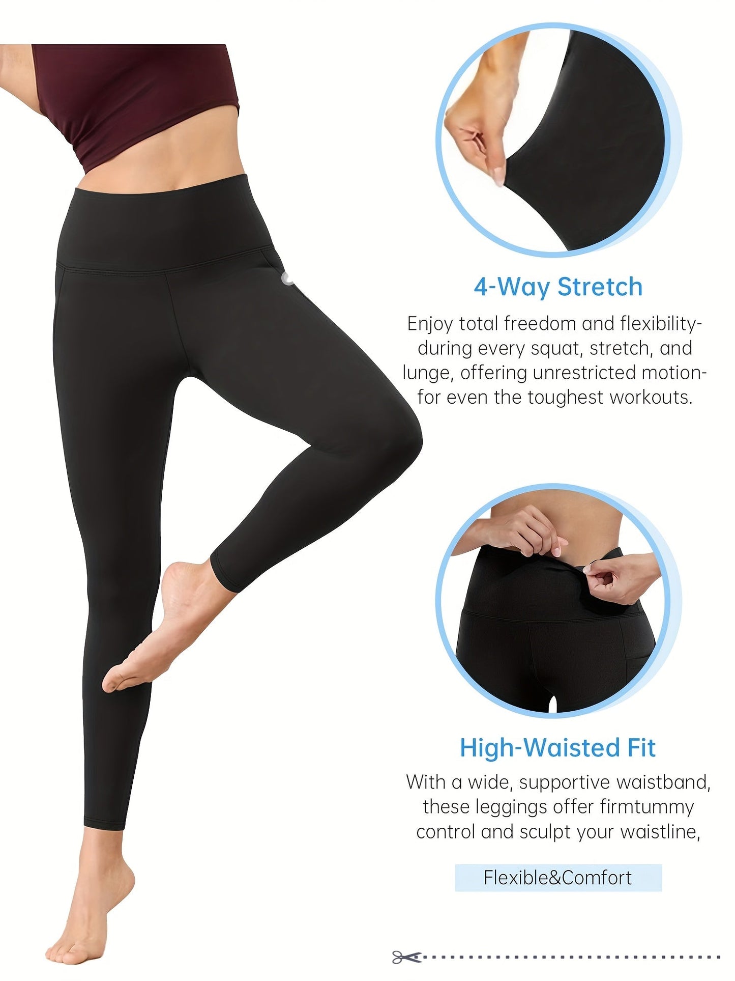 Women's High-Waist Yoga Pants with Tummy Control – Stretchy Breathable Leggings for Fitness Cycling Yoga & Outdoor Sports, Sizes S-XXL