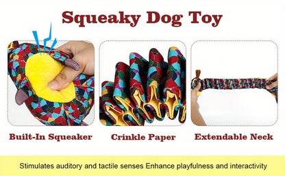 Indestructible Dog Chew Toy for Aggressive Chewers – Ultra-Strong Plush & Crinkle Paper Durable Dog Toy for Large Breeds, Interactive Squeaky Chew Toy for Powerful Dogs