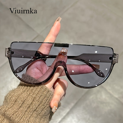 Oversized Semi-Circular Sunglasses for Men & Women – UV Protection, Glare-Resistant Lenses, 5 Colors – Trendy Unisex Shades for Travel, Beach & Daily Wear
