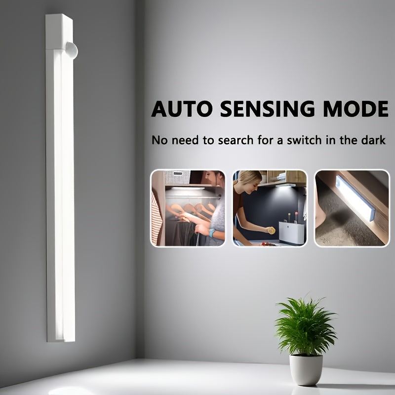 LED Motion Sensor Cabinet Lights USB Rechargeable 6 9 12pcs Wireless Night Light 3 Adjustable Modes for Bedroom Staircase Kitchen Closet Under Cabinet Bedside Reading Hallway Home Lighting