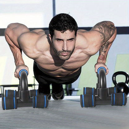 Ergonomic Push-Up Bars Non-Slip 300 Lbs Textured Foam Grips Portable Strength Training Push Up Stands for Home Gym Workout Wrist Support Easy Assembly Fitness Gift Blue Red Green