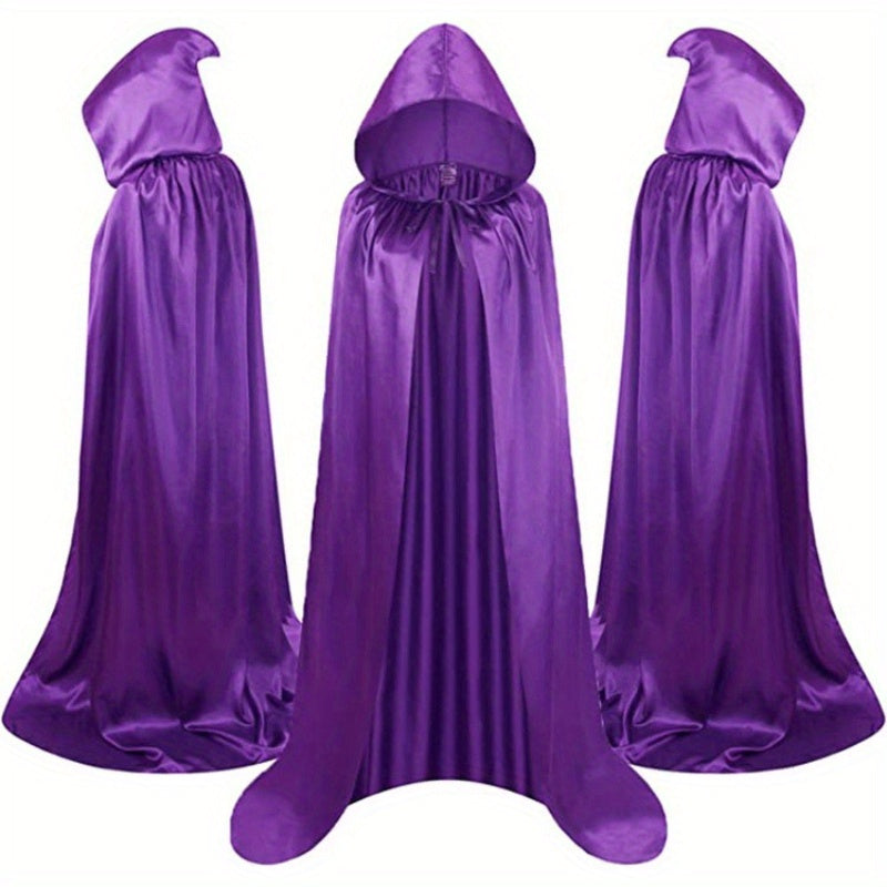 Halloween Black Death Cape 59 Inch Gothic Vampire Cloak for Adults – No Assembly Required, Flowing Silhouette Costume for Horror House, Carnival, Cosplay, Party, Festive Decoration