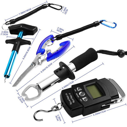 Fishing Pliers Set 7-Piece Fish Lip Gripper Hook Remover Fish Scale Storage Bag Stainless Steel Saltwater Resistant for Freshwater Saltwater Fishing – Fishing Gift for Men