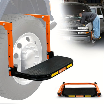Foldable Tire Steps Anti-Slip for Truck SUV Trailer – Adjustable Height, 300/500/650 LB Load Capacity, Fits Tires Up to 13.5" Wide, Portable Tire Step Stool