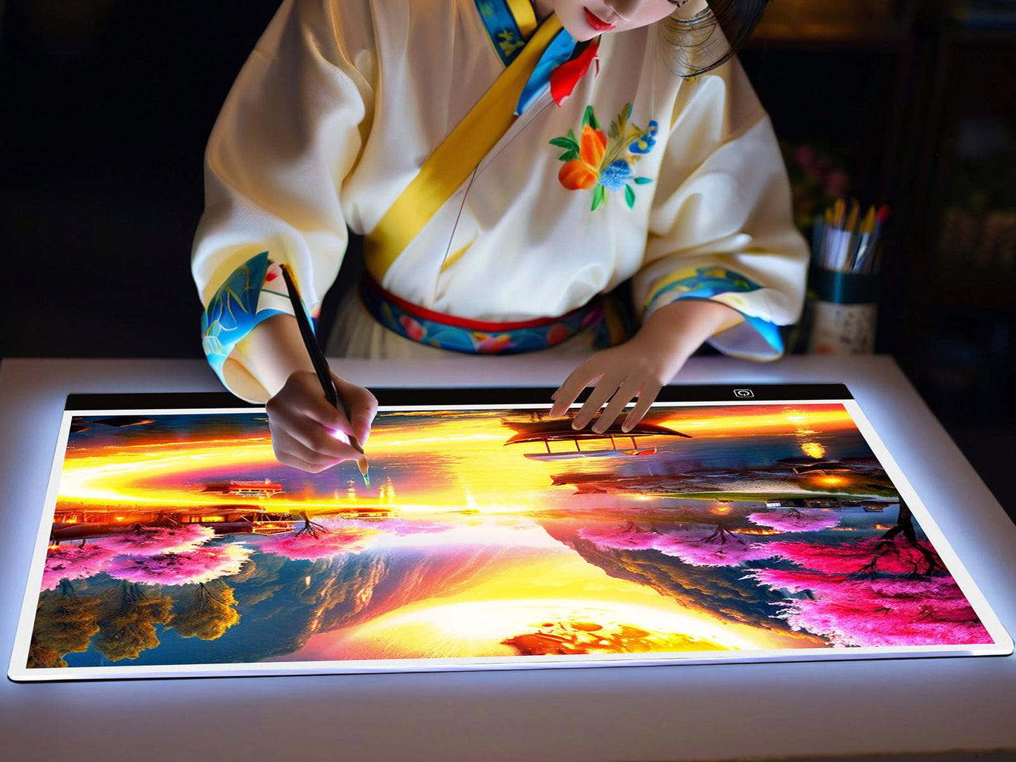 A2 LED Light Box Tracing Board – Dimmable Touch Control Ultra-Thin Light Pad for Diamond Painting, Sketching, Animation, Tattoo Transfer & Streaming, USB Powered, Eye-Care LEDs, Mac/PC Compatible | Velora