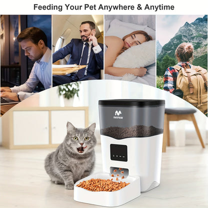 Smart WiFi Cat Feeder 3L Automatic Pet Food Dispenser with App Control – Up to 10 Meals Per Day, Camera & Voice Assistant Compatible, USB-Powered, Remote Monitoring for Cats & Dogs