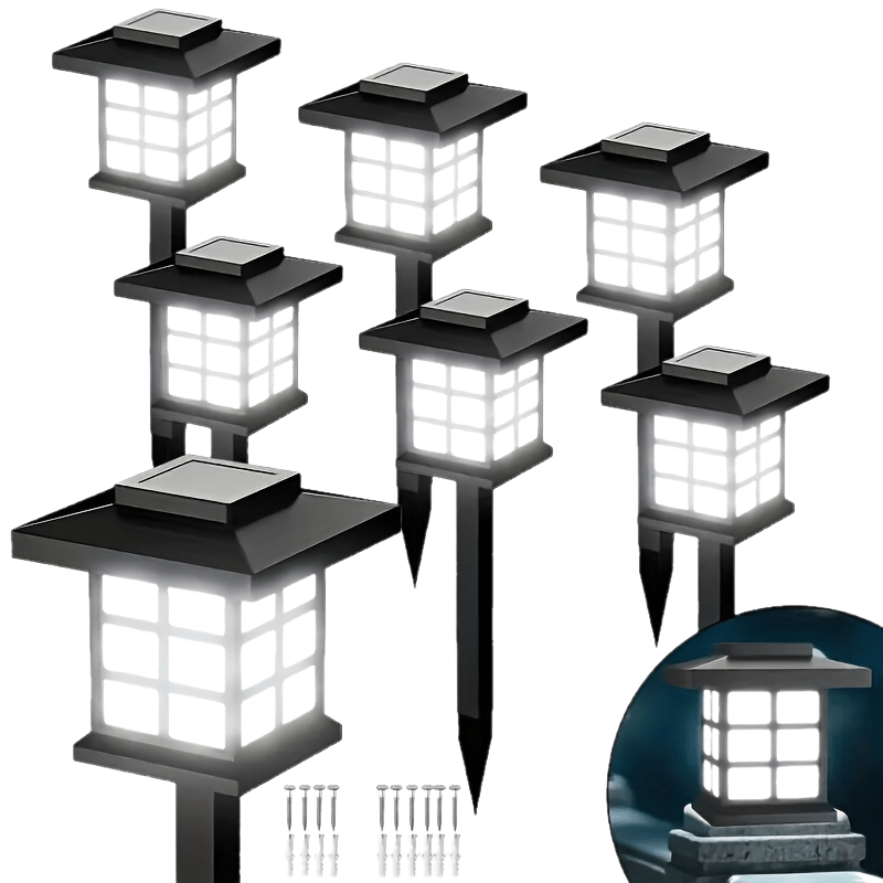 Solar Outdoor Garden Lights 6/12/24 Pack IP44 Waterproof | Warm White Colorful LED Landscape Pathway Lights for Yard Courtyard Patio Holiday Decoration – Auto On/Off