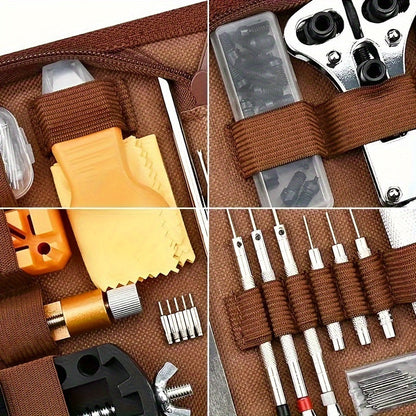 168pcs Watch Repair Tool Kit for Watchmakers – Complete Professional Toolkit with Case Opener, Spring Bar Tool, Pin Remover & Clock Repair Accessories, Perfect Gift for Watch Enthusiasts