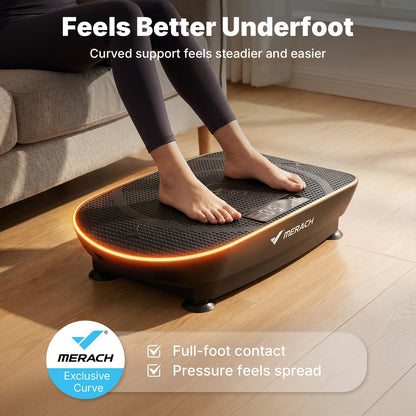 MERACH CV30 Pro Vibration Plate Exercise Machine Auto-Sensing Full Body Workout Platform with Bluetooth Speaker, Resistance Bands, 10 Speed Levels, LED Display, 330-440 lbs Capacity – Home Gym Fitness