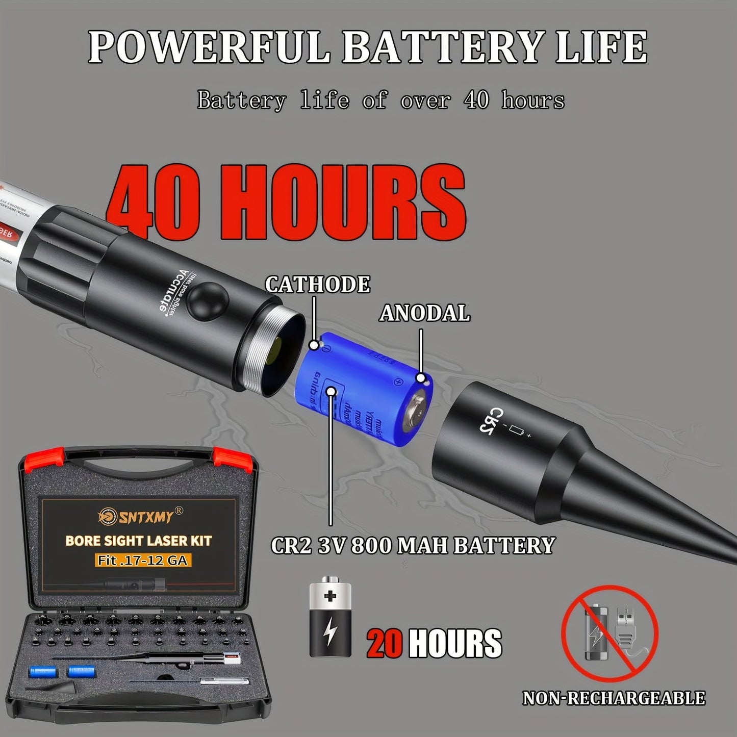 Bore Sight Laser Kit Red Green Boresighter with 8 or 32 Adapters Universal Multi-Caliber 0.17 Cal to 12GA for Rifle Pistol Shotgun - Tactical Gun Zeroing Tool