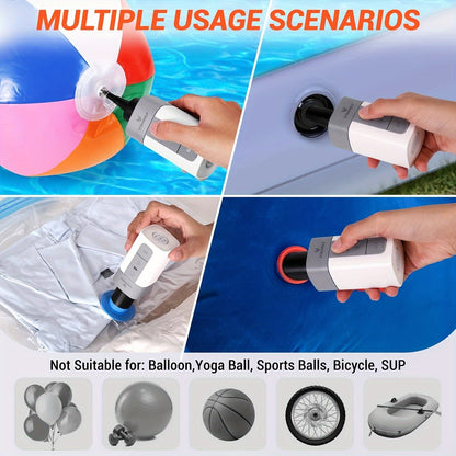 Portable Electric Air Pump 2600mAh USB Rechargeable – Super Fast Inflation for Air Mattress, Swimming Ring, Vacuum Storage Bags & Sleeping Bags, Compact Lightweight Camping Outdoor Pump