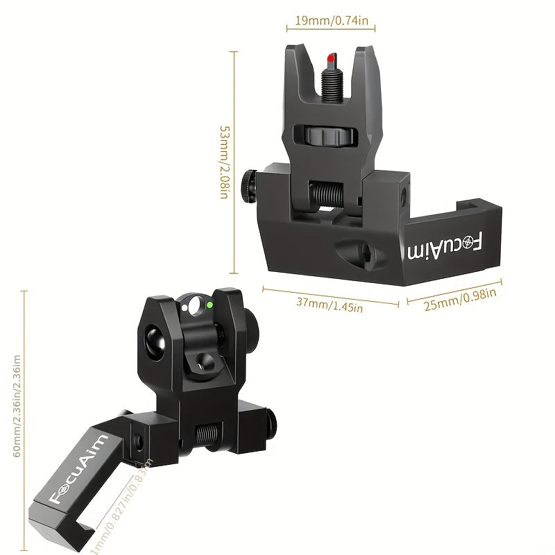 45 Degree Offset Flip Up Iron Sights for AR15 – Fiber Optic Red Green Dots, Tool-Free Adjustable, 20mm Rail Mount, Rapid Transition Backup Canted Sights for Rifle Shooting Outdoors