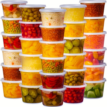 Deli Containers with Lids 48-Pack 16oz BPA-Free Leakproof Stackable, Microwave Dishwasher & Freezer Safe Meal Prep Containers, Sealed Fresh Takeout Packaging Kit for Food Storage & Portion Control